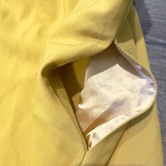 ModCloth "Just this sway" Midi Skirt Size L Mustard Yellow Pockets Swing A-line - Picture 5 of 10